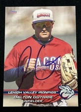2022 Lehigh Valley IronPigs Dalton Guthrie Signed RC Rookie Card Phillies