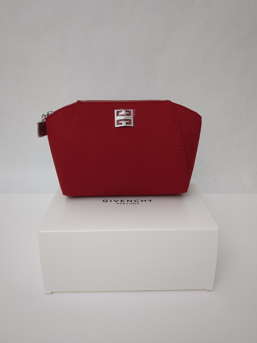 Givenchy 4G Logo Red CLUTCH Cosmetic MAKEUP Bag POUCH New In Box