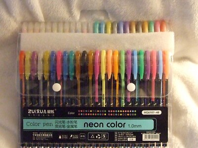 New Zuixua Color Pens Neon Color 1.0mm HG6107-48 Made in China 48 Count