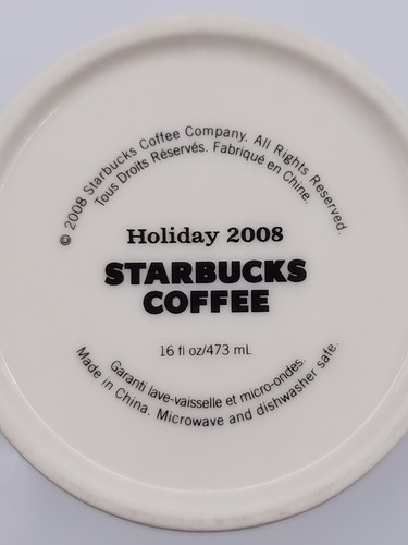 Taza Starbucks árbol copos de nieve ciervo paloma 16 oz. 2008 - Imagen 12 de 12