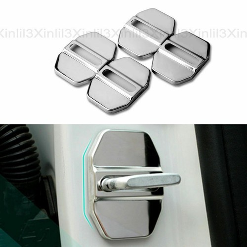 Stainless Steel Car Door Lock Buckle Protector Cover Trim Chrome Car
