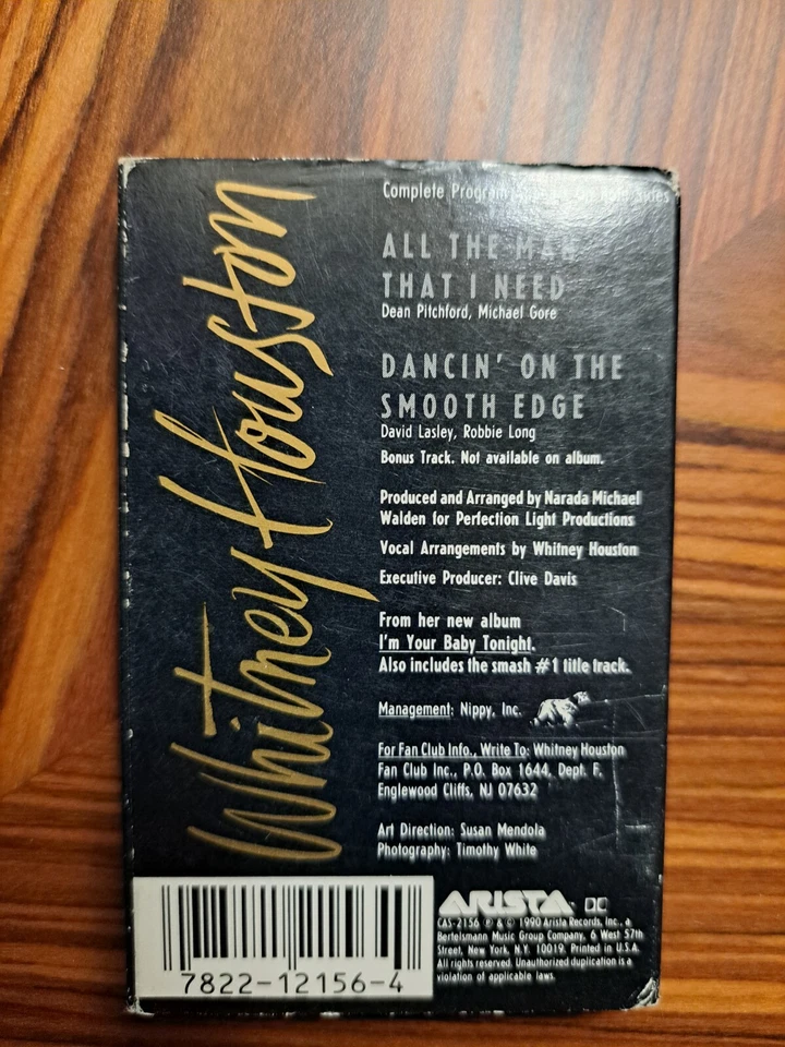 Whitney Houston All The Man That I Need Cassette Single Rare I990 - Image 2 of 4