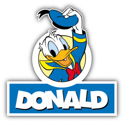 Donald Duck Hat Slogan Cartoon Car Bumper Sticker Decal 5''x 5''
