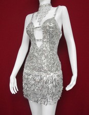 M006 Party Latin Dance Prom Drag Sequin Dress S-XXL