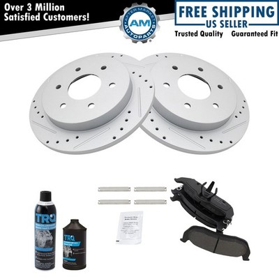 Performance & Coated Brake Rotor & Ceramic Pad Rear Kit w/Chemicals