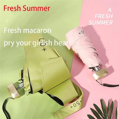 Mini Pocket Umbrella Small Sun Rain Umbrella Vinyl Folding Umbrella UV Ultraviol