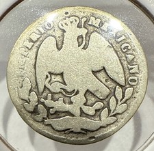 1865 Zs 5 Centavos Mexico Silver 5C Coin - Empire Maximillian (F353)