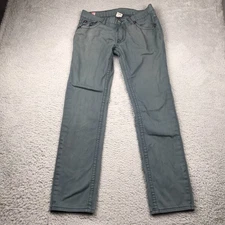 True Religion Billy Super T Jeans Mens 32 (32x31) Gray Thick Stitch Flap Pockets