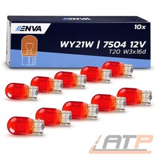 10 Stück ENVA GLÜHLAMPE WY21W 7504 GLASSOCKEL GLÜHBIRNE 21W 12V ORANGE BLINKER