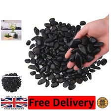 3.96 lb  Black Natural Polished Pebbles for Elegant Home & Garden Decor