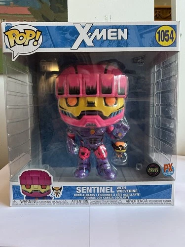 Funko Pop! X-Men Sentinel with Wolverine #1054 PX Previews Black Light