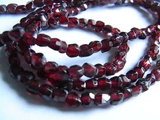 Antike  böhmischer Granat facettierte  Halskette  Kette 1937 L. 58 cm