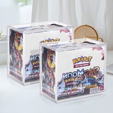Magnetic Acrylic Display Case for Pok mon Booster Box Protector w/ Flip-Top Lid