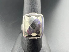 SILPADA STERLING SILVER 925 RECTANGULAR PYRITE AMARILLO RING R3479 SZ 9