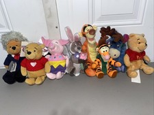 Disney Store Winnie Pooh Friends 8" Mini Bean Bag Plush Lot Of 8 Vintage