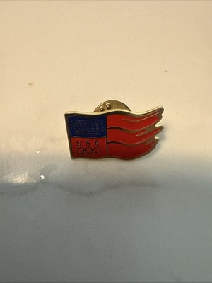 Maxwell House USA Olympics Flag Enameled Goldtone Pin Lapel Vintage
