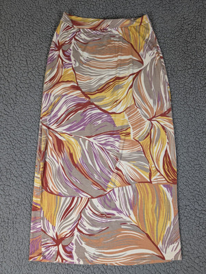 Rachel Pally Womens Pull On Maxi Skirt Palm Print Medium Beach Vacation Y2K