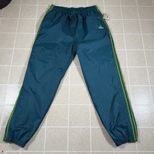 Vintage 90s NWT Y2K Adidas Track Pants Mens 2XL Blue Green Windbreaker 3 Stripe