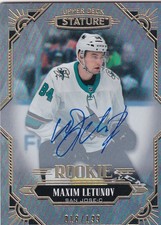 2020-21 Upper Deck Stature Autographs #176 Maxim Letunov 18/199 RC