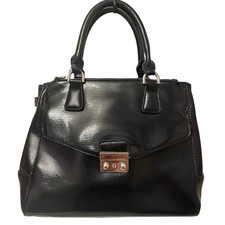 Borsa Clarks media in ecopelle verniciata nera con tracolla staccabile