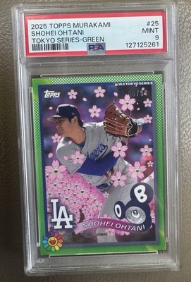 2025 Topps Tokyo Series Takashi Murakami - Shohei Ohtani #25 Green /99 PSA 9