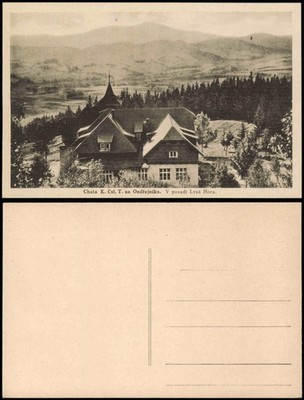 Ostrawitz Ostravice Chata K.Čsl.T Ondřejníku. V pozadi Lysá Hora. Beskiden 1919