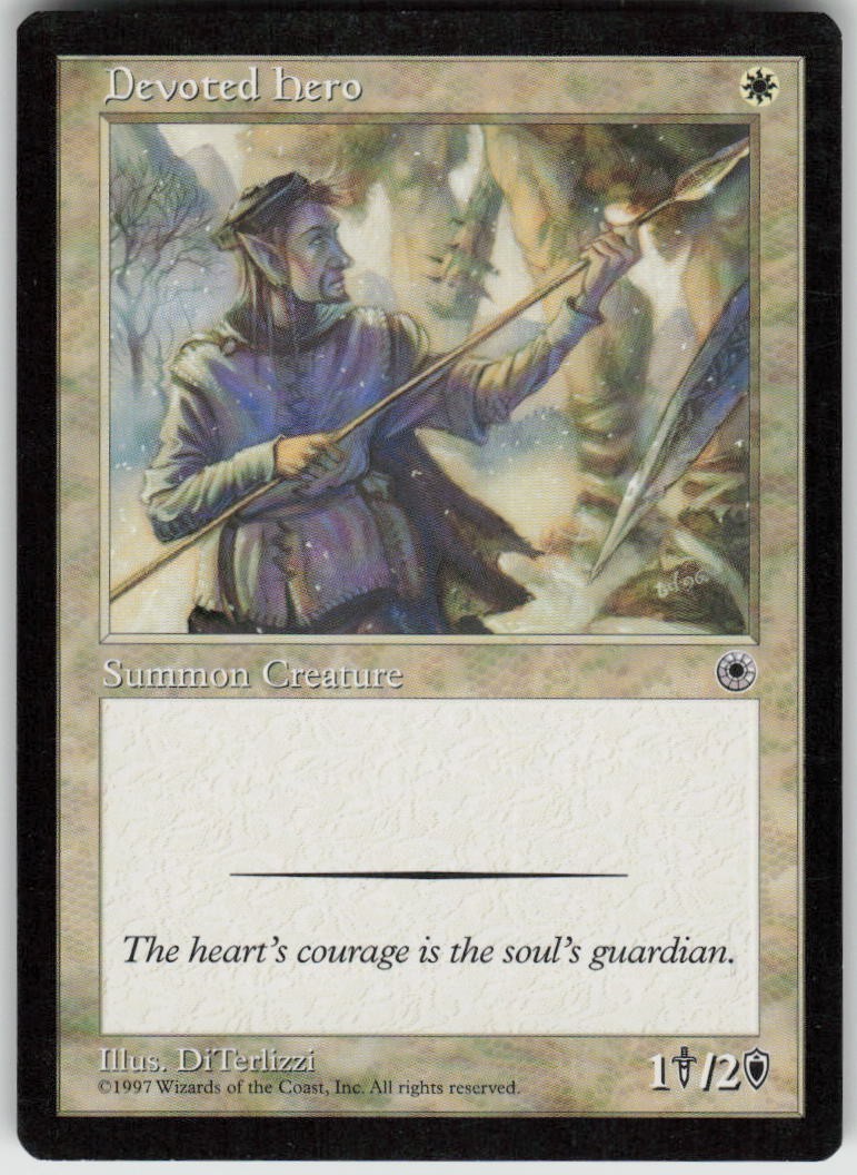 Devoted Hero Common Portal Magic: The Gathering Lightly Played