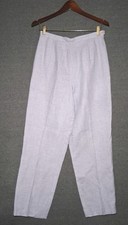 VTG Talbots 100 Irish Linen Pants Women's Size 10 Lavender White Check Tapered