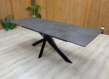 Furniture Village 'Warrior' Extending Dining Table Grey Stone 180-220cm