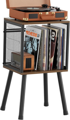 Simple Trending Record Player Stand, Storage up to 100 Albums, Vinyl Record Hold