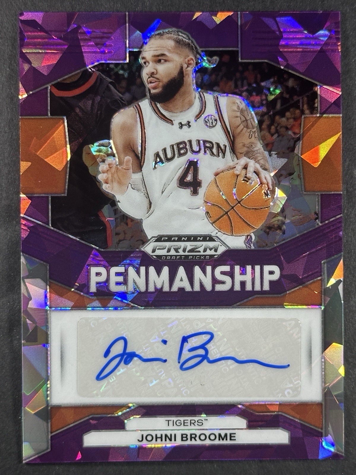 2024 Prizm Draft Picks Johni Broome Penmanship Rookie Auto Purple Ice Prizm /99