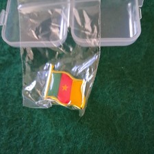 Cameroon pin  Badge, flag waving 