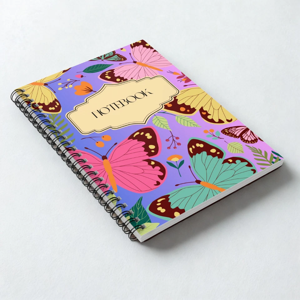 Бабочка цветок сад спираль 118 управляемых страниц портативный журнал, ноутбук подарок - Изображение 4 из 4