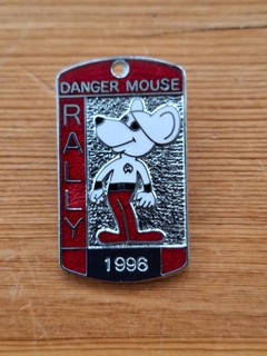 Vintage D M R C Danger Mouse Motorcycle Rally Badge. 1996