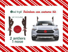 Reindeer Car Kit Nose Antlers Rudolph Easy Install Christmas Decorations