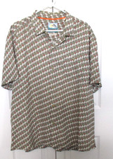 Tommy Bahama Men's Short Sleeve Silk Shirt Flamingos Island Modern Fit XL EUC