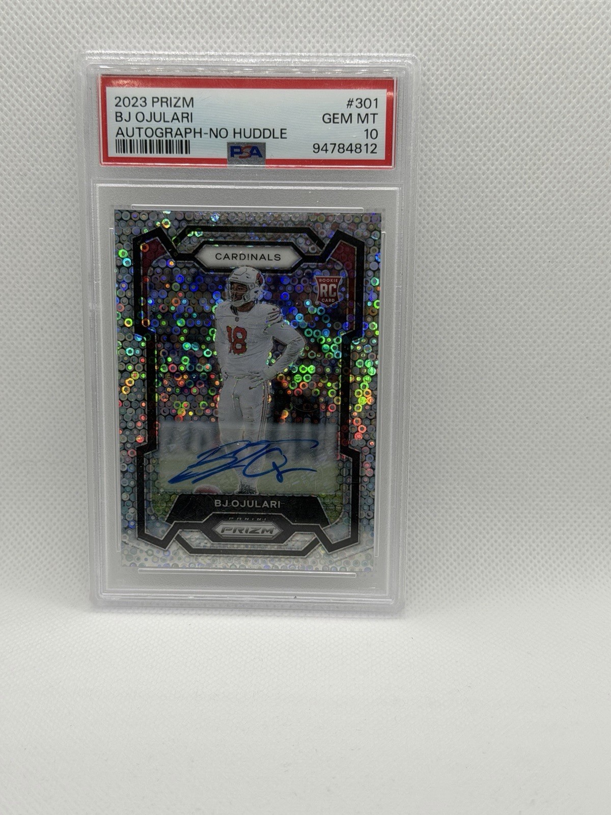 2023 PANINI PRIZM #301 BJ OJULARI AUTO -NO HUDDLE PSA 10 POP 1