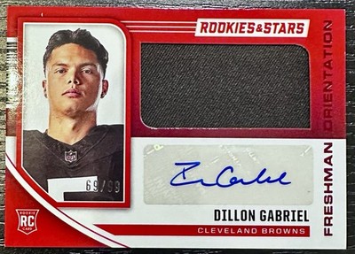 2025 Rookies & Stars Dillon Gabriel Freshman Orientation True Red RPA /99 Browns