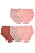 Breezies Women's 5-pack Original Cotton Brief Panties 2Pk/2Bsh/Brn