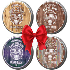 4 Beard Balm Variety Pack 1Oz Each - Sandalwood, Pine  Cedar, Bay Rum, Clary