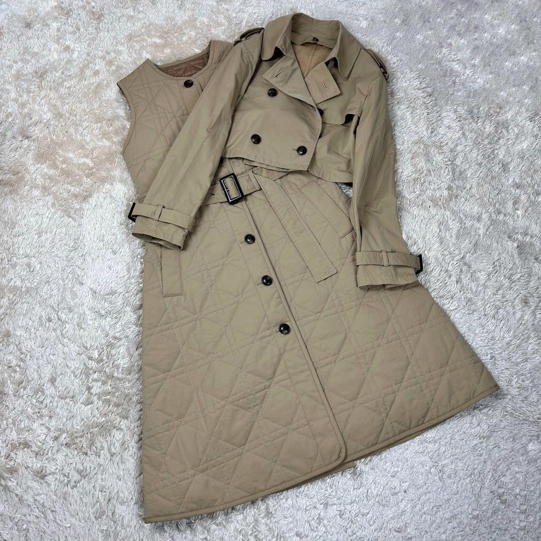 Dual View 23Aw Quilted Burberry Beige Coat Size 40