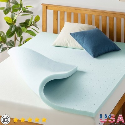 Cooling Gel Memory Foam Topper 5 inch Ventilated Pressure Relief Sleep Comfort