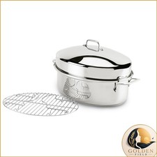 Alll-Clad Stainless Steel 15" Oval Roaster Pan with Rack and Lid