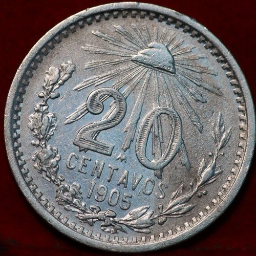 1905 Mexico 20 Centavos Silver — photo from the most recent tracked eBay sale