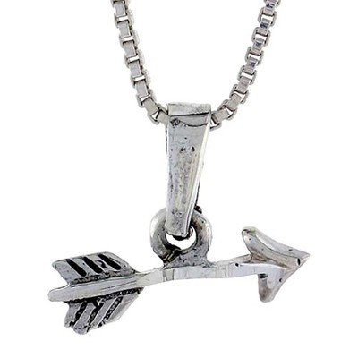 925 Sterling Silber kleiner einfacher Pfeil Anhänger 1/2 (13 mm) Zoll hoch
