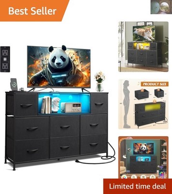 Versatile Entertainment Center for 45-55  TVs: Storage & Charging Solutions
