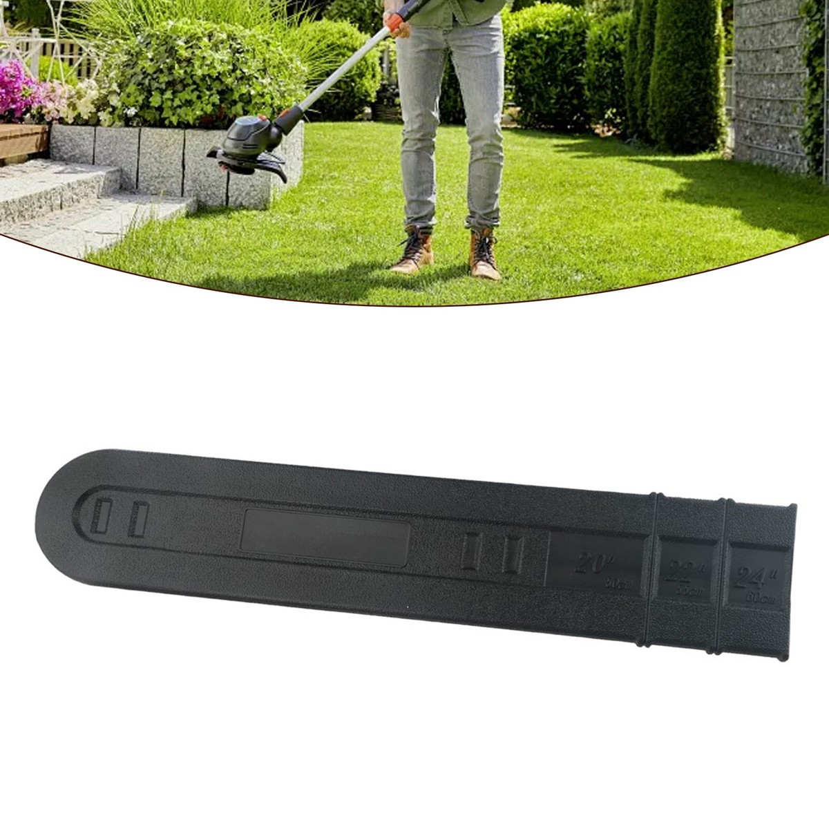 Chainsaw Bar Cover Scabbard - Fits 20", 22", 24" Bars, Black Plastic