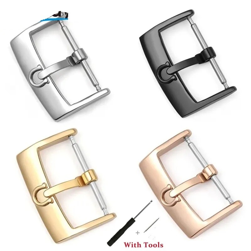 Stainless Steel Watch Buckle Replacement for Leather Strap 14mm 16mm 18mm 20mm