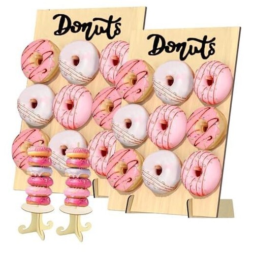 Donut Wall Display Stand 2PCS Donut Board Display with 2PCS Donut Tower Stand,