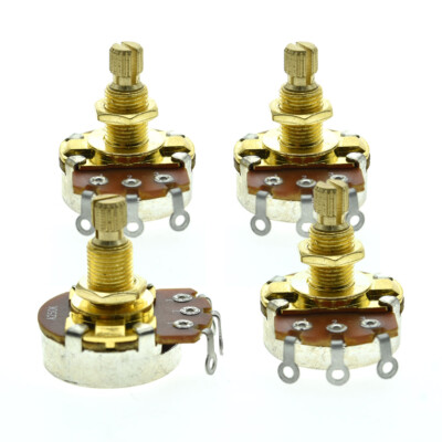 4pcs Guitar Bass Pots w/ 18mm Brass Shaft Audio Taper or Linear Taper Pots